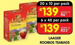 Shoprite Laager Rooibos Teabags offer