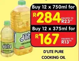Shoprite D'LITE PURE COOKING OIL offer