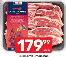 Pick n Pay Hypermarket Lamb Champs Bulk Lamb Braai Chop offer