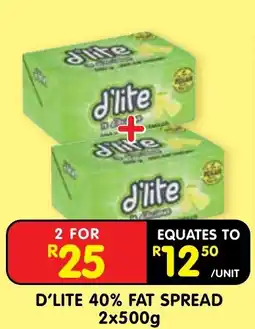 Shoprite D'Lite 40% Fat Spread offer