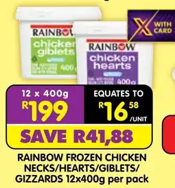 Shoprite RAINBOW FROZEN CHICKEN NECKS/HEARTS/GIBLETS/GIZZARDS offer