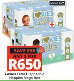 Checkers Lovies Ultra Disposable Nappies Mega Box offer