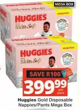 Checkers Huggies Gold Disposable Nappies/Pants Mega Box offer
