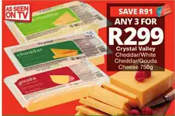 Checkers Crystal Valley Cheddar/White Cheddar/Gouda Cheese offer
