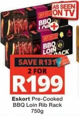 Checkers Eskort Pre-Cooked BBQ Loin Rib Rack offer