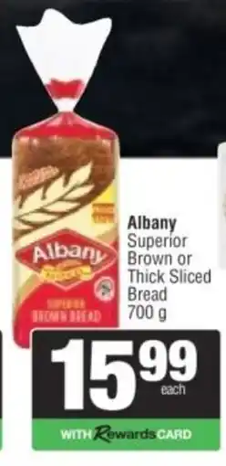 Spar Albany Superior Brown or Thick Sliced Bread offer