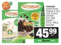 Spar Futurelife Instant Cereal Original or Zero Assorted offer