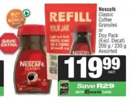 Spar Nescafe Classic Coffee Granules Assorted offer