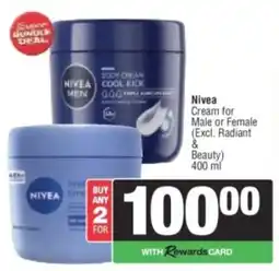 Spar Nivea Cream for Male or Female offer