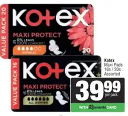 Spar Kotex Maxi Pads Assorted offer