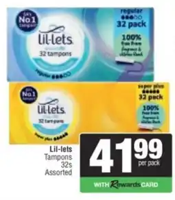 Spar Lil-lets Tampons Assorted offer
