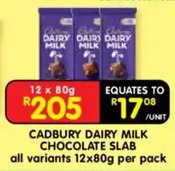 Shoprite Cadbury Dairy Milk Chocolate Slab offer