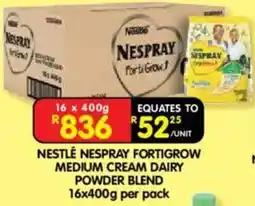 Shoprite Nestlé Nespray Fortigrow Medium Cream Dairy Powder Blend offer