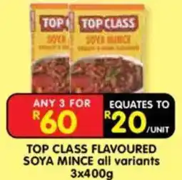 Shoprite TOP CLASS FLAVOURED SOYA MINCE offer