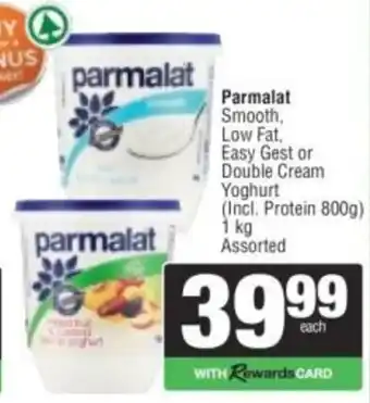 Parmalat Smooth, Low Fat, Easy Gest or Double Cream Yoghurt Assorted