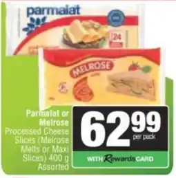 Spar Parmalat or Melrose Processed Cheese Slices (Melrose Melts or Maxi Slices) Assorted offer