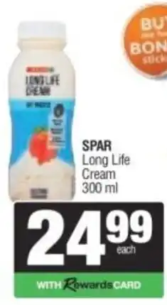 Spar SPAR Long Life Cream offer