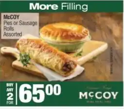 Spar McCoy Pies or Sausage Rolls Assorted offer
