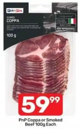 Pick n Pay PnP Coppa or Smoked Beef offer