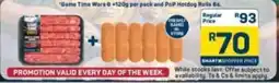 Pick n Pay Game Time Wors and PnP Hotdog Rolls offer