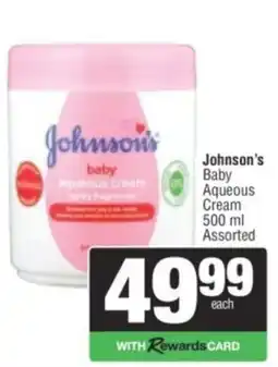 Spar Johnson's Baby Aqueous Cream Assorted offer