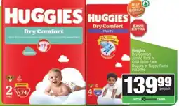 Spar Huggies Dry Comfort Diapers or Nappy Pants Assorted offer