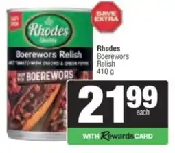 Spar Rhodes Boerewors Relish offer