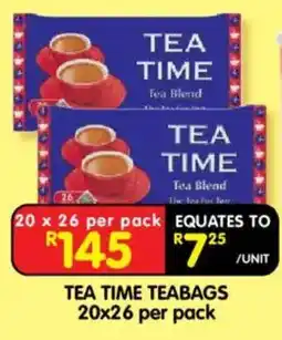 Shoprite TEA TIME TEABAGS offer