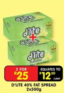 Shoprite D'Lite 40% Fat Spread offer