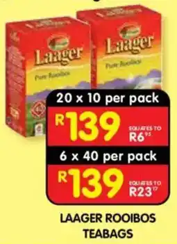 Shoprite Laager Rooibos Teabags offer