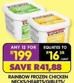 Shoprite Rainbow Frozen Chicken Necks/Hearts/Giblets/ offer