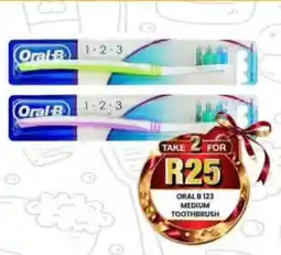 Take 'n Pay Oral B 123 Medium Toothbrush offer