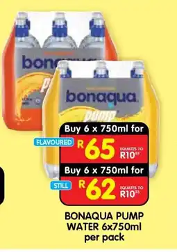 Shoprite BONAQUA PUMP WATER 6x750ml per pack offer