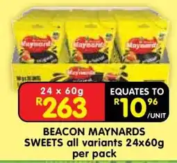 Shoprite BEACON MAYNARDS SWEETS all variants 24x60g per pack offer