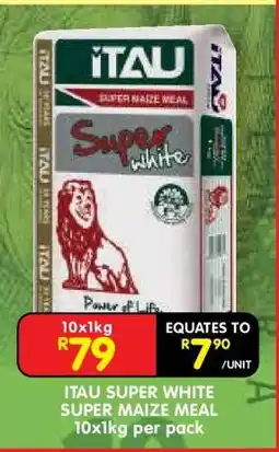 Shoprite ITAU SUPER WHITE SUPER MAIZE MEAL 10x1kg per pack offer