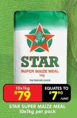 Shoprite STAR SUPER MAIZE MEAL 10x1kg per pack offer