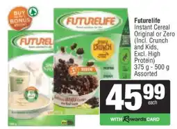 Spar Futurelife Instant Cereal Original or Zero offer