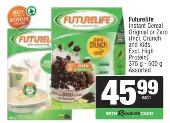 Spar Futurelife Instant Cereal Original or Zero offer