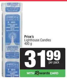 Spar Price’s Lighthouse Candles offer