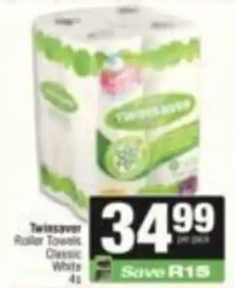 Twinsaver Roller Towels Classic White