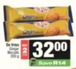 SuperSpar De Vries Ginger Biscuits offer