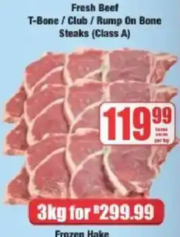 Boxer Fresh Beef T-Bone / Club / Rump On Bone Steaks (Class A) offer