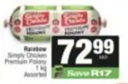 SuperSpar Rainbow Simply Chicken Premium Polony Assorted offer
