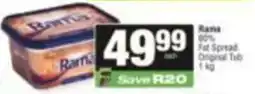 SuperSpar Rama 60% Fat Spread Original Tub offer