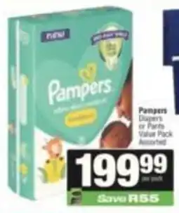 SuperSpar Pampers Diapers or Pants Value Pack Assorted offer