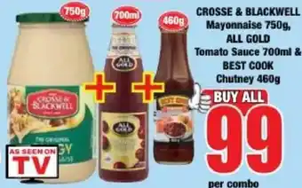 Crosse & Blackwell Mayonnaise, All Gold Tomato Sauce, Best Cook Chutney