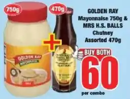 Boxer GOLDEN RAY Mayonnaise & MRS H.S. BALLS Chutney Assorted offer