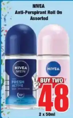 Boxer NIVEA Anti-Perspirant Roll On Assorted offer