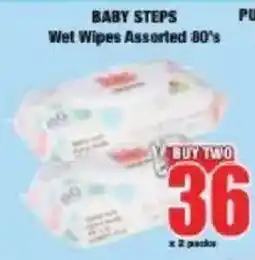 Boxer BABY STEPS Wet Wipes Assorted offer