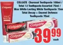 Boxer Colgate Charcoal Toothpaste Assorted offer